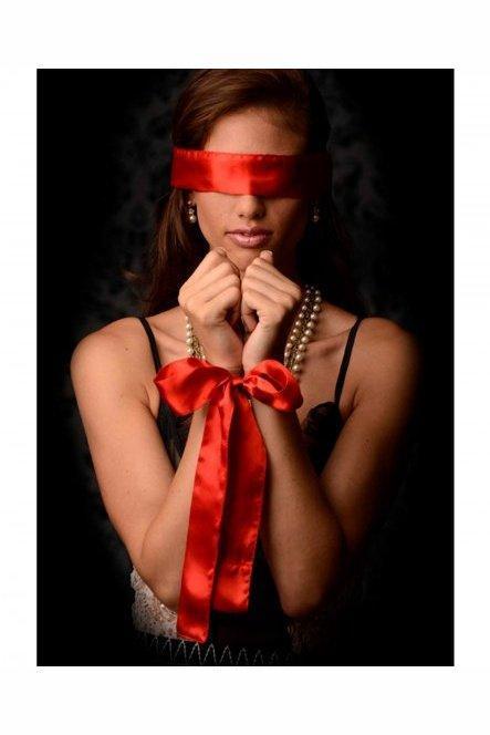 Scarlet Red Satin Sash Set - Sex On the Go