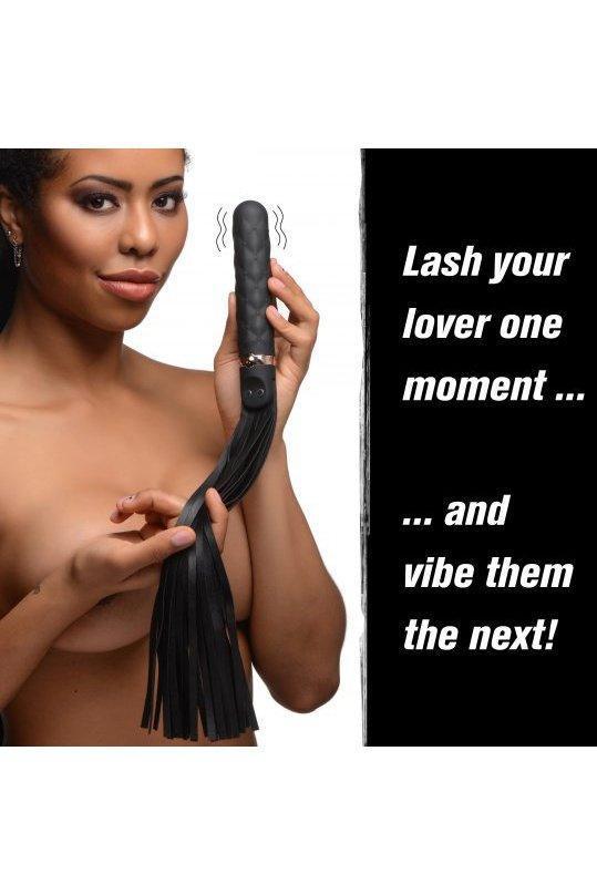 9X Vibrating Silicone Dildo Flogger - Sex On the Go