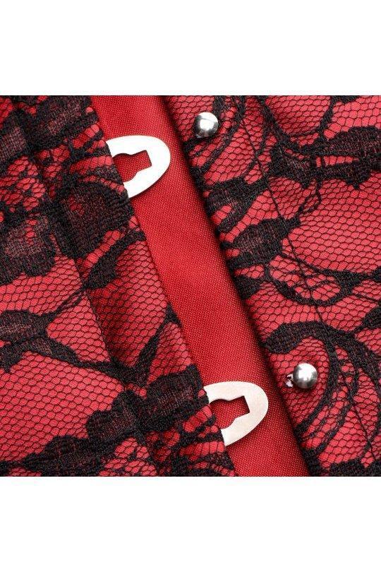 Scarlet Seduction Lace-up Corset and Thong -M, L, XL - Sex On the Go