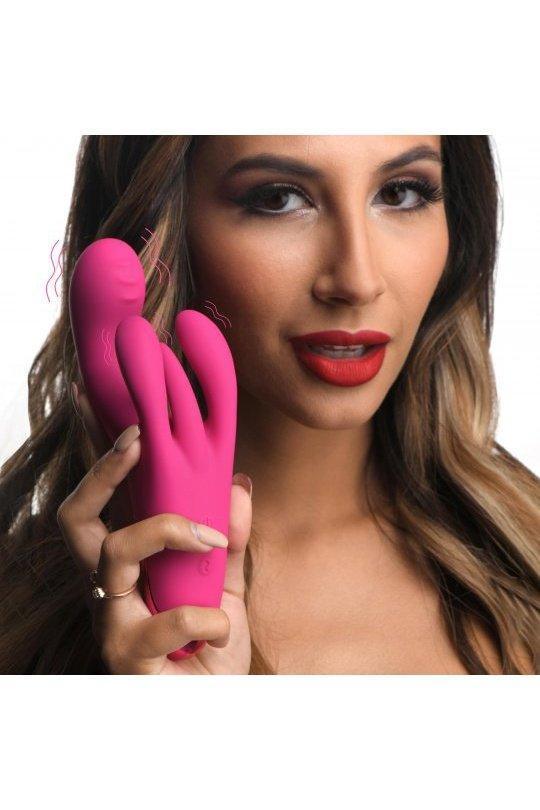 10X Triple Rabbit Silicone Vibrator - Purple or Pink - Sex On the Go