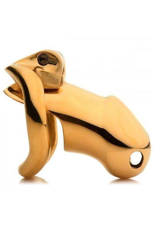Midas 18K Gold-Plated Locking Chastity Cage - Sex On the Go