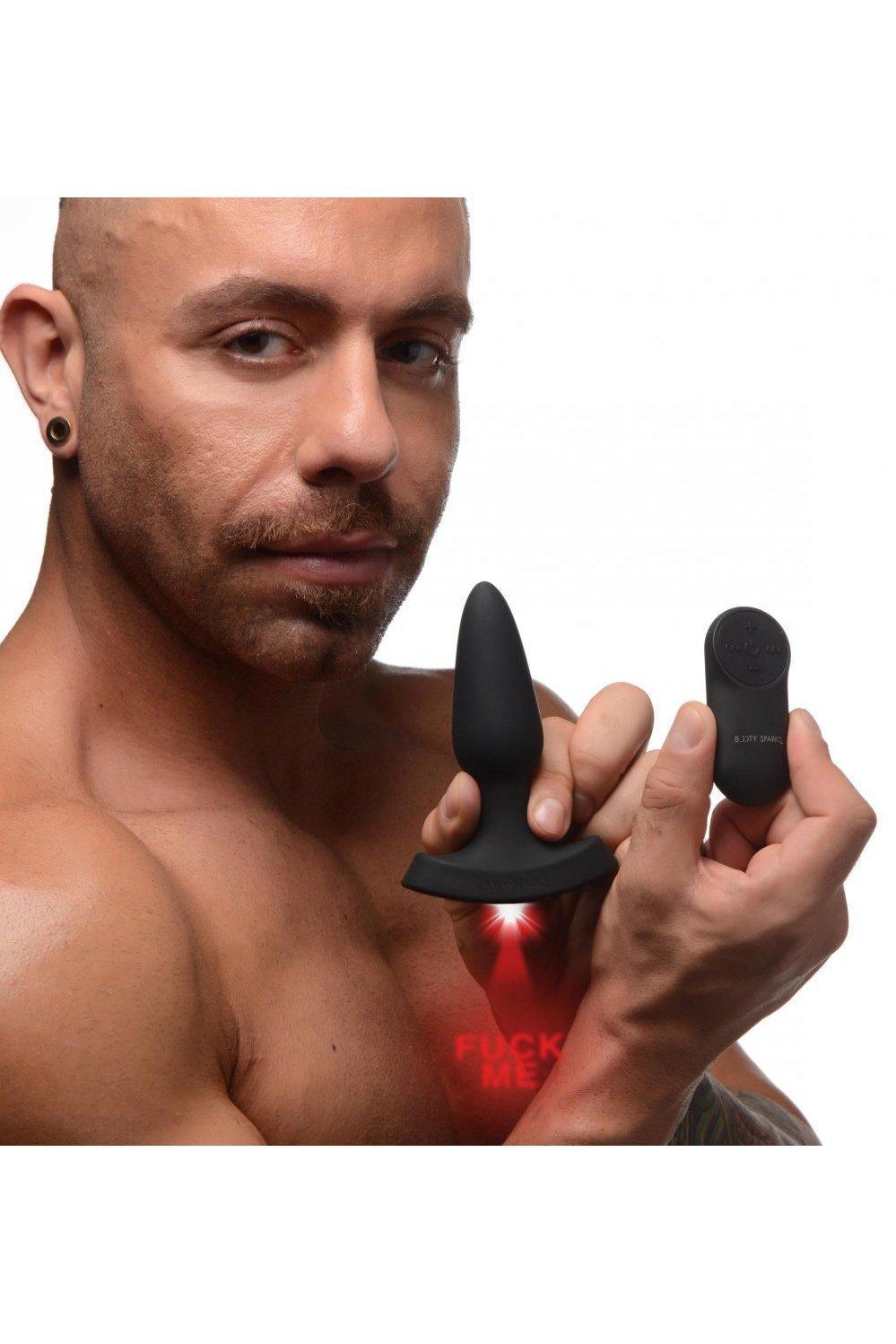 28X Laser Fuck Me Silicone Anal Plug with Remote Control - Small - Sex On the Go