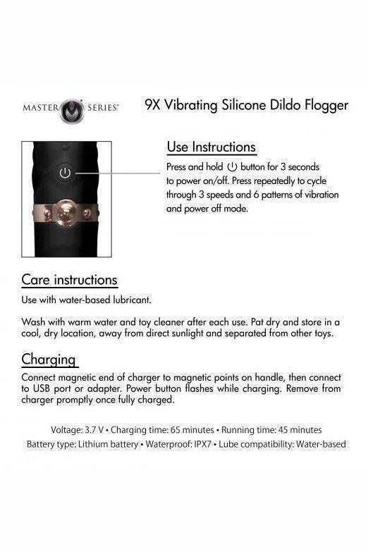9X Vibrating Silicone Dildo Flogger - Sex On the Go