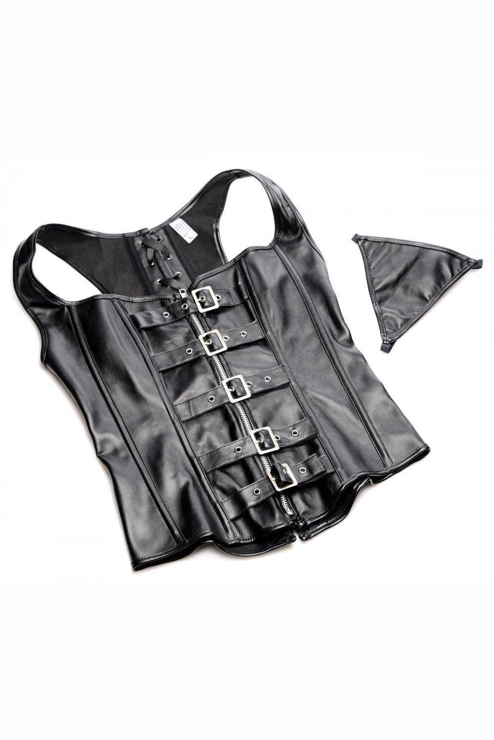 Lace-up Corset and Thong - XLarge - Sex On the Go