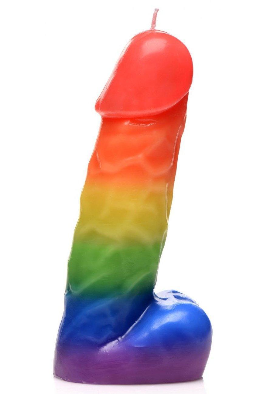 Pride Pecker Dick Drip Candle - Rainbow - Sex On the Go