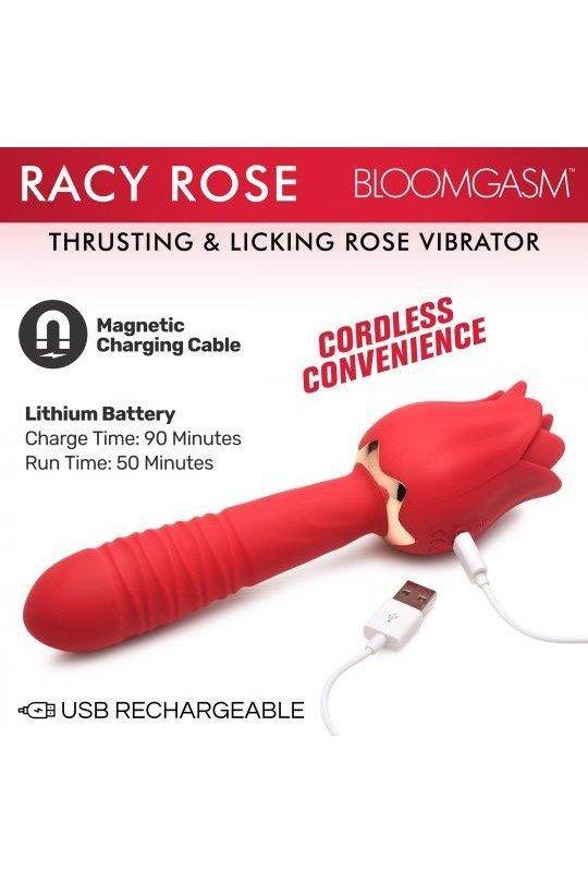 Racy Rose Thrusting and Licking Rose Vibrator - Sex On the Go