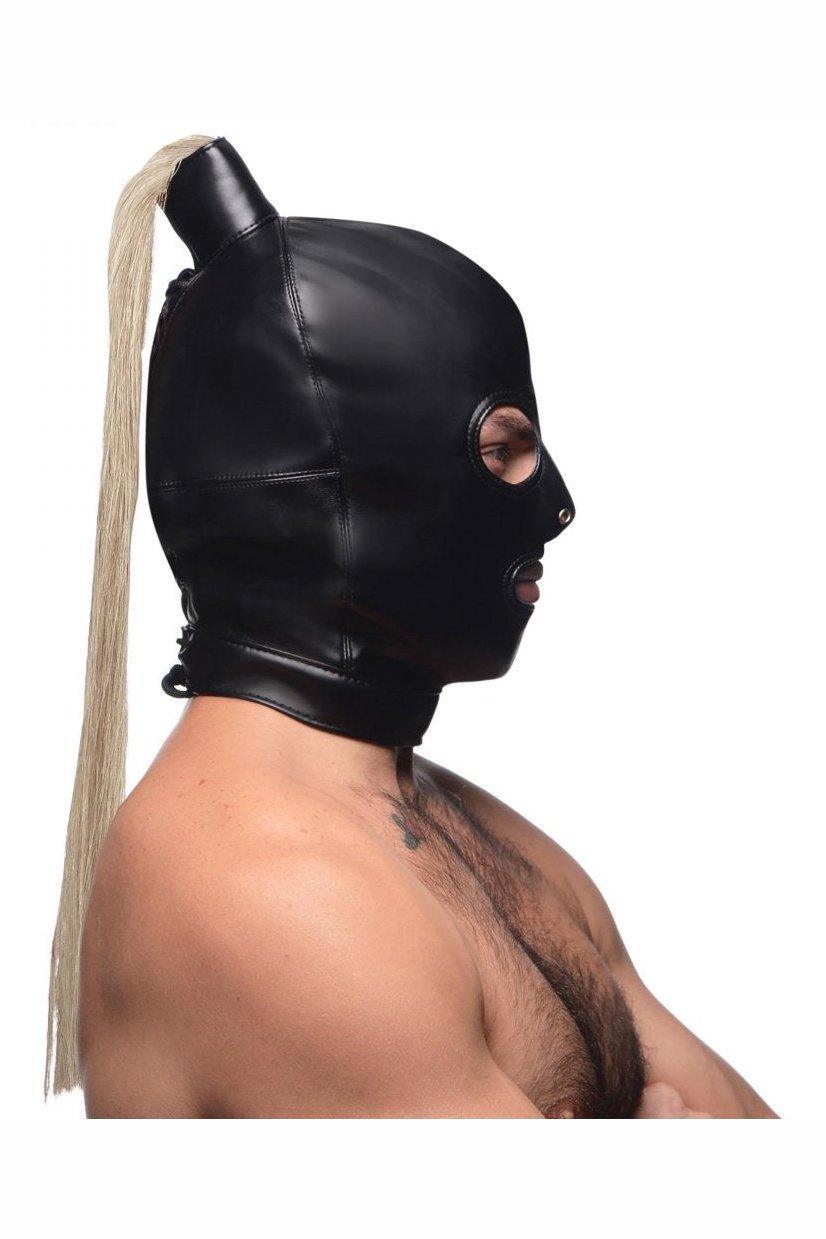 Ponytail Bondage Hood- Blonde or Brown - Sex On the Go