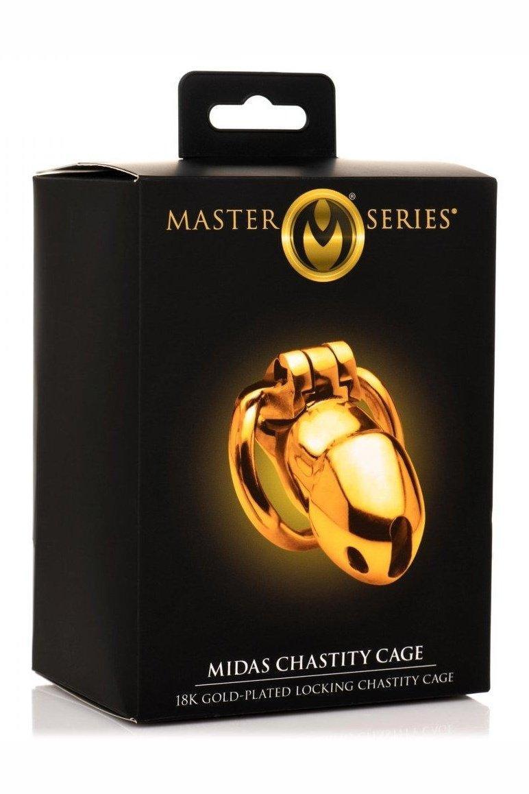 Midas 18K Gold-Plated Locking Chastity Cage - Sex On the Go