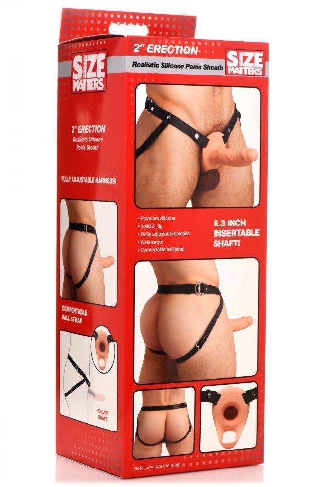 2 Inch Erection Realistic Silicone Penis Sheath - Light - Sex On the Go