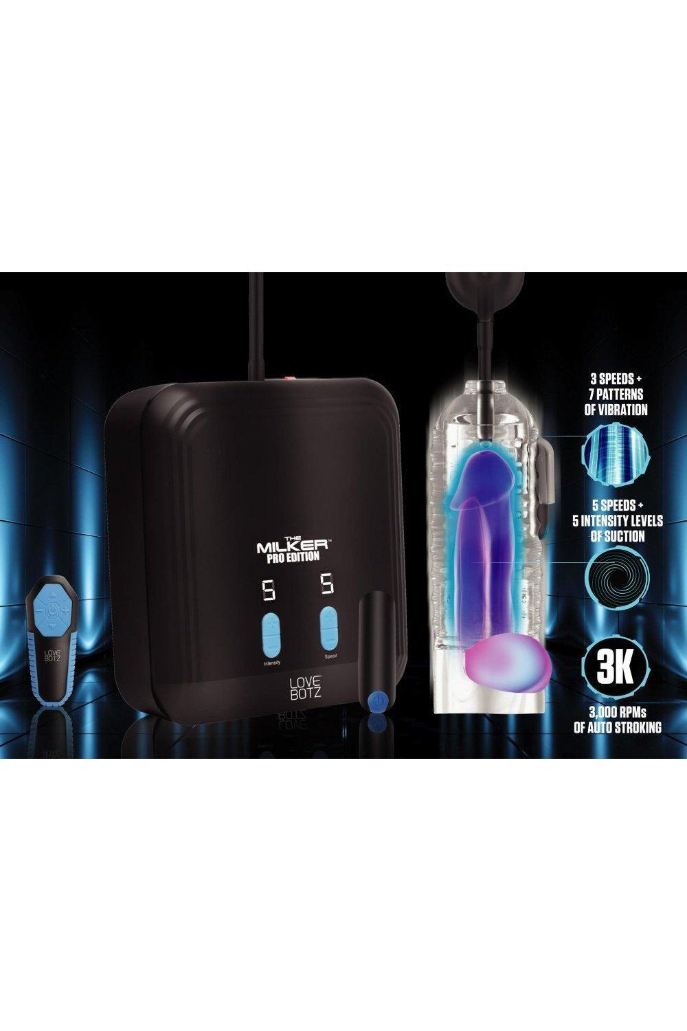 The Milker Pro Edition with Automatic Stroking, Suction and Vibration - Sex On the Go