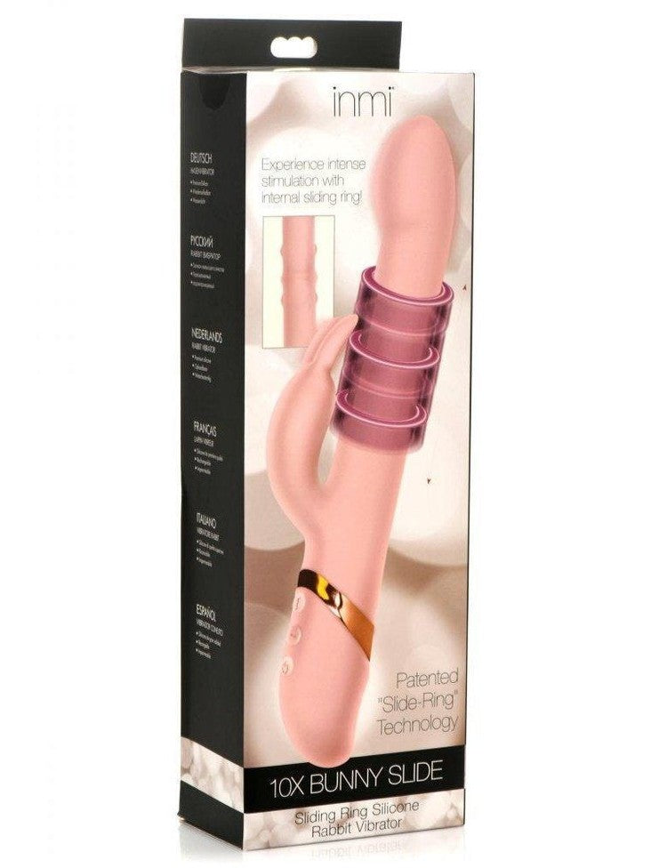 10X Bunny Slide Ring Silicone Vibrator - Sex On the Go