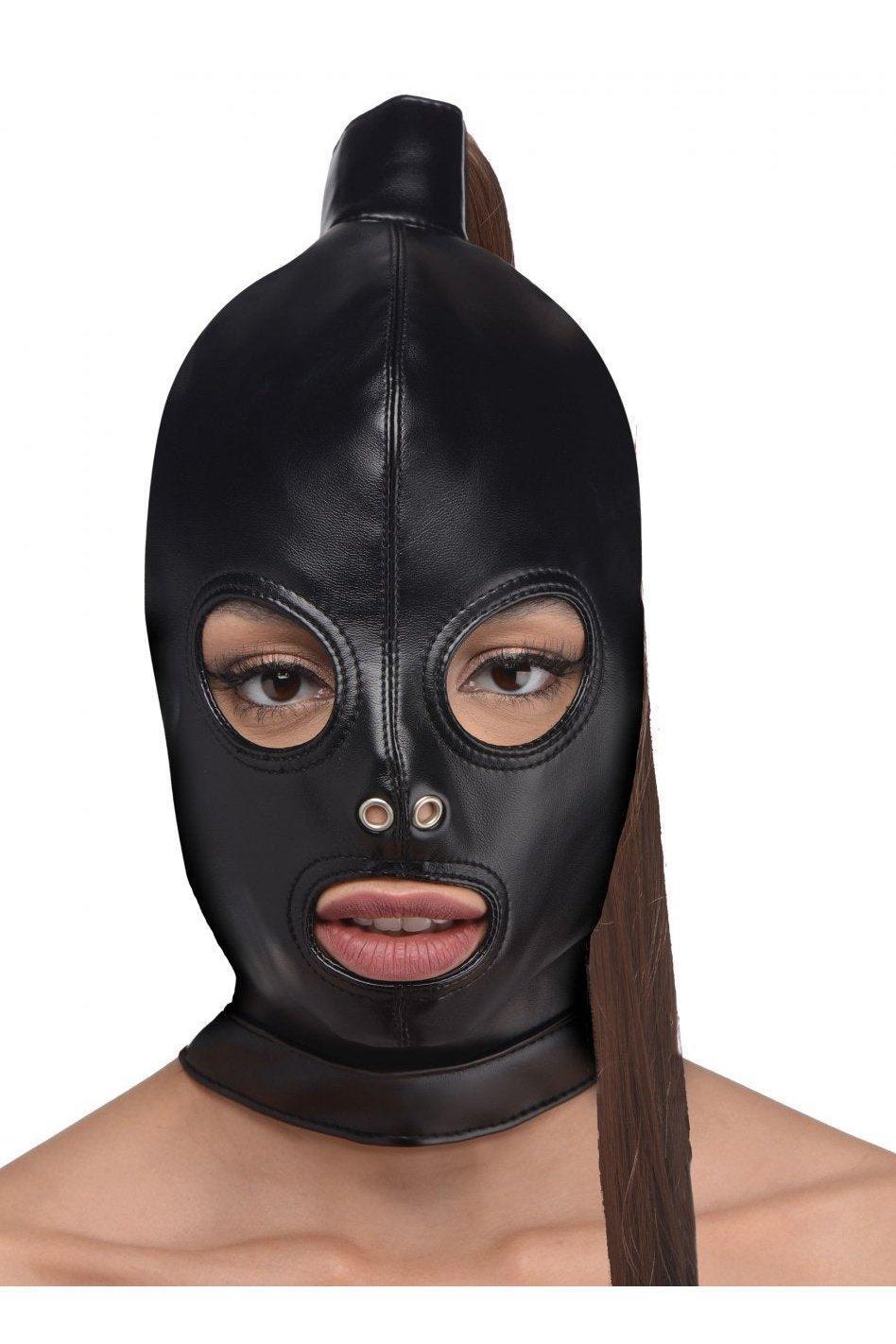 Ponytail Bondage Hood- Blonde or Brown - Sex On the Go