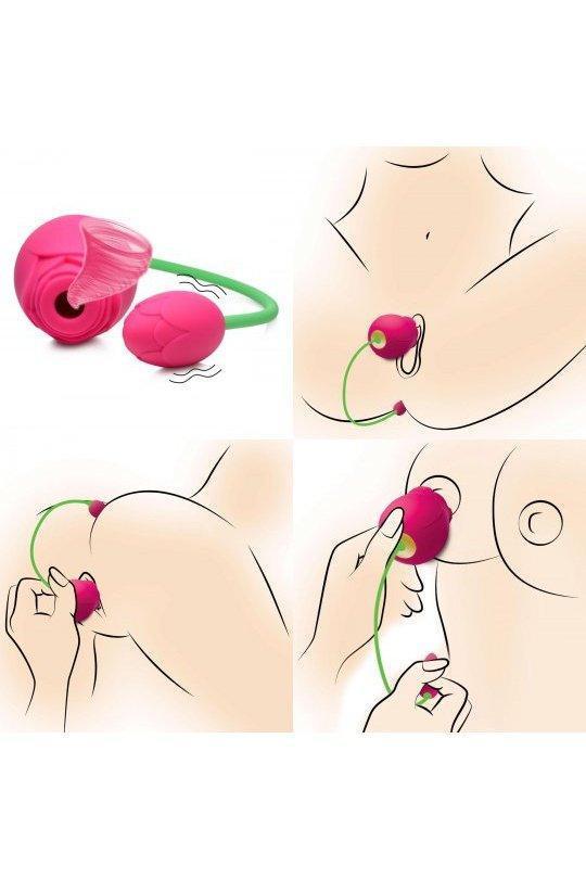 Bloomgasm Rose Duet Sucking Rose and Vibrating Rosette - Sex On the Go