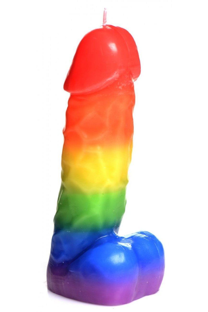 Pride Pecker Dick Drip Candle - Rainbow - Sex On the Go