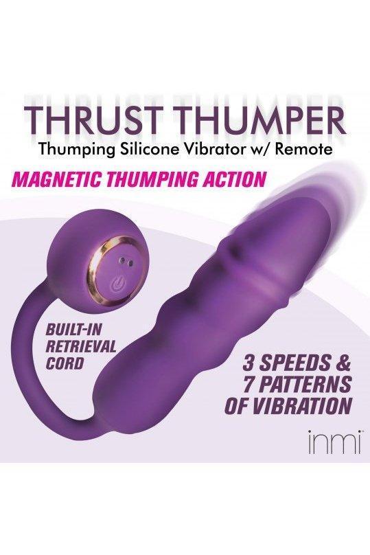 Thrust Thumper Thrusting Silicone Vibrator with Remote - Sex On the Go