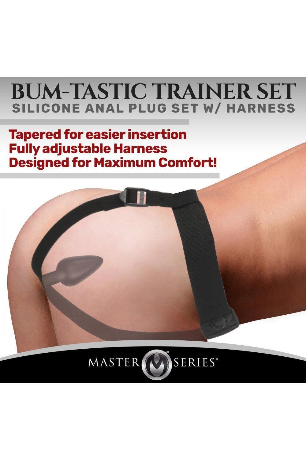 Bum-Tastic Trainer Set Silicone 3 Piece Anal Plug Set with Harness - Sex On the Go