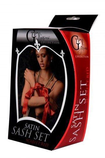 Scarlet Red Satin Sash Set - Sex On the Go