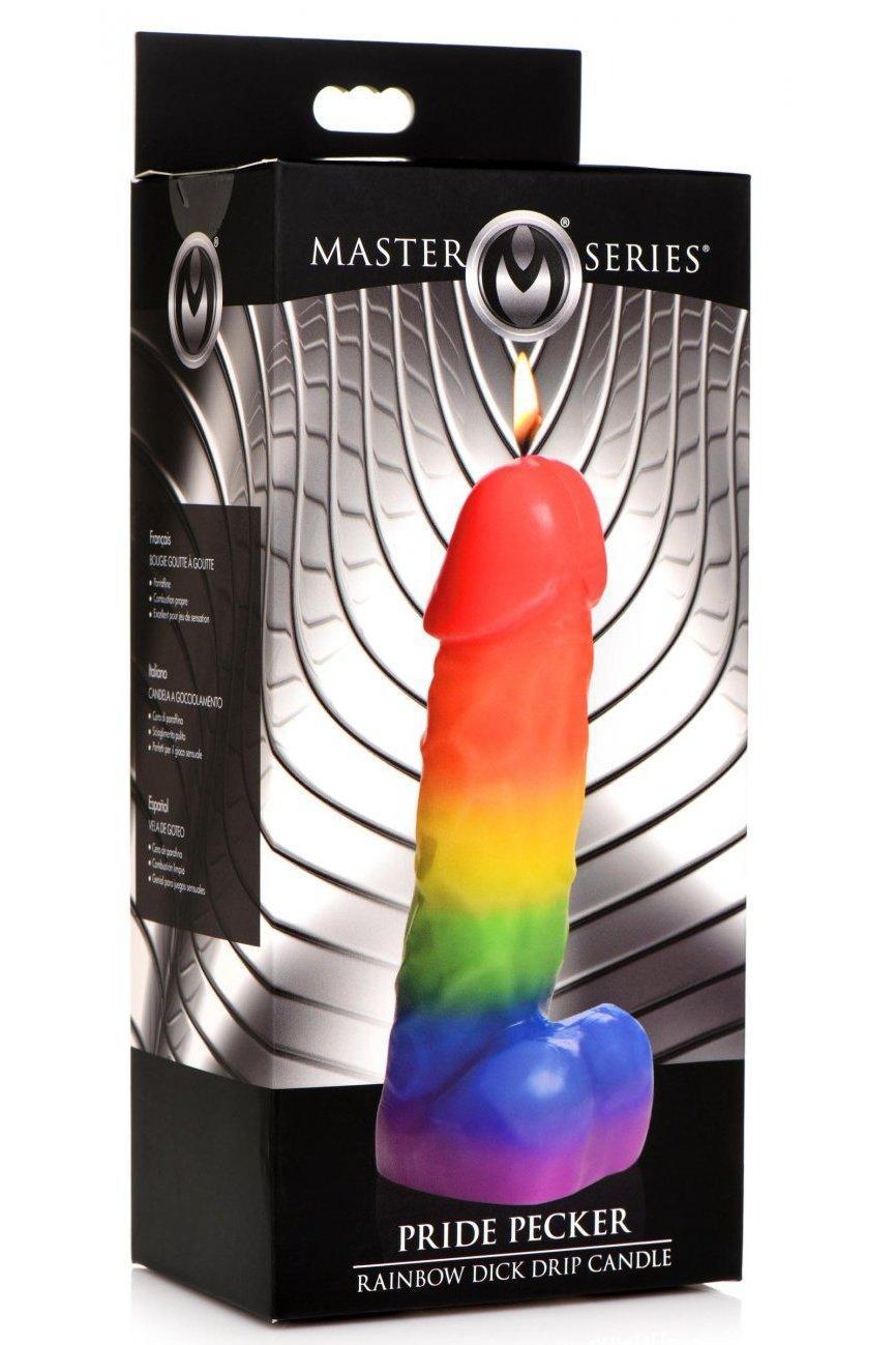 Pride Pecker Dick Drip Candle - Rainbow - Sex On the Go