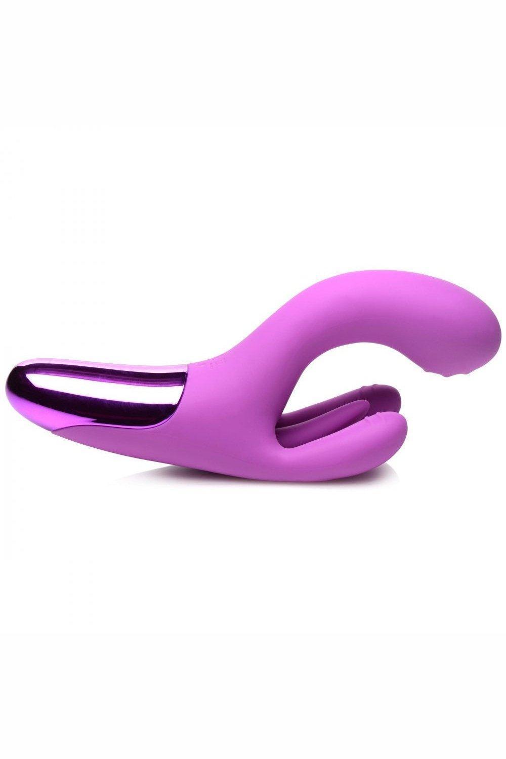 10X Triple Rabbit Silicone Vibrator - Purple or Pink - Sex On the Go