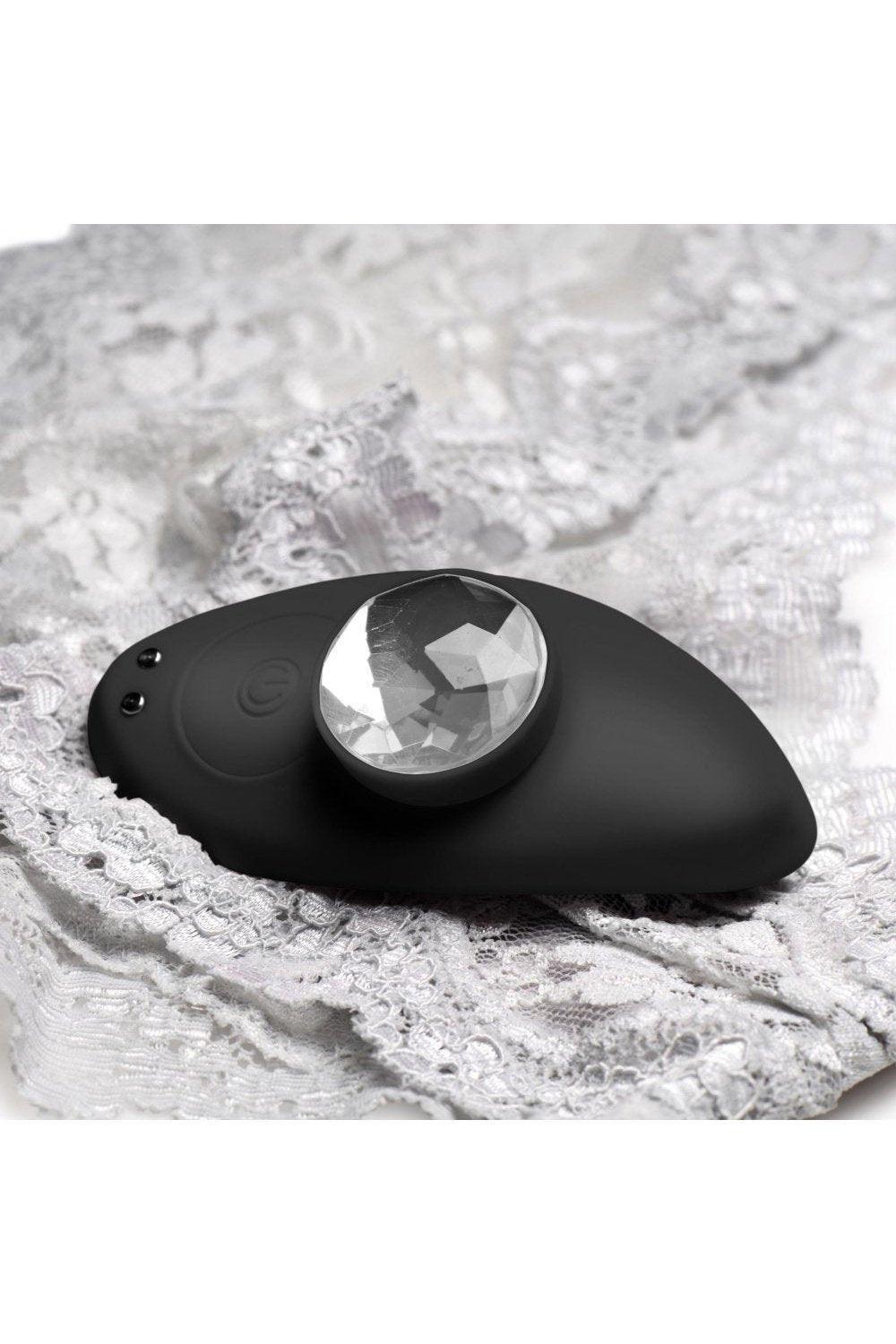 Naughty Knickers Bling Edition Silicone Remote Panty Vibe - Black - Sex On the Go