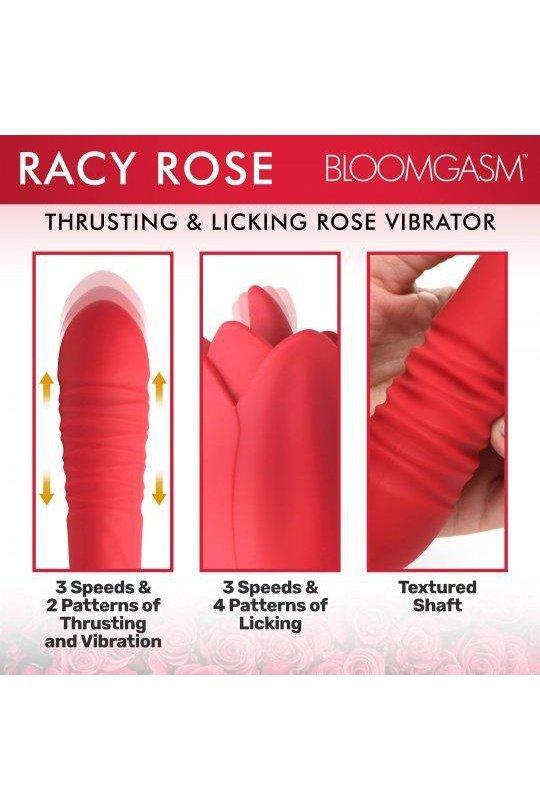 Racy Rose Thrusting and Licking Rose Vibrator - Sex On the Go