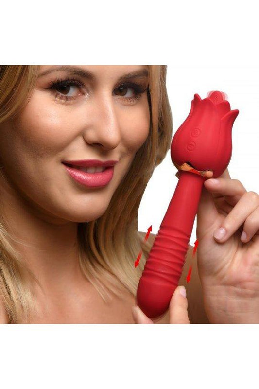 Racy Rose Thrusting and Licking Rose Vibrator - Sex On the Go