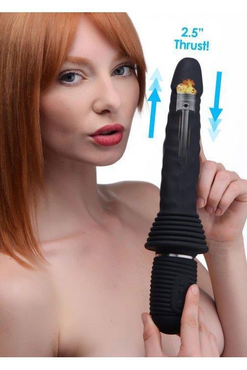 10X Silicone Vibrating and Thrusting Dildo - Sex On the Go