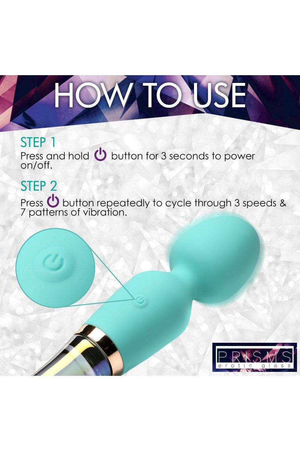 10X Turquoise Dual Ended Silicone and Glass Wand - Sex On the Go