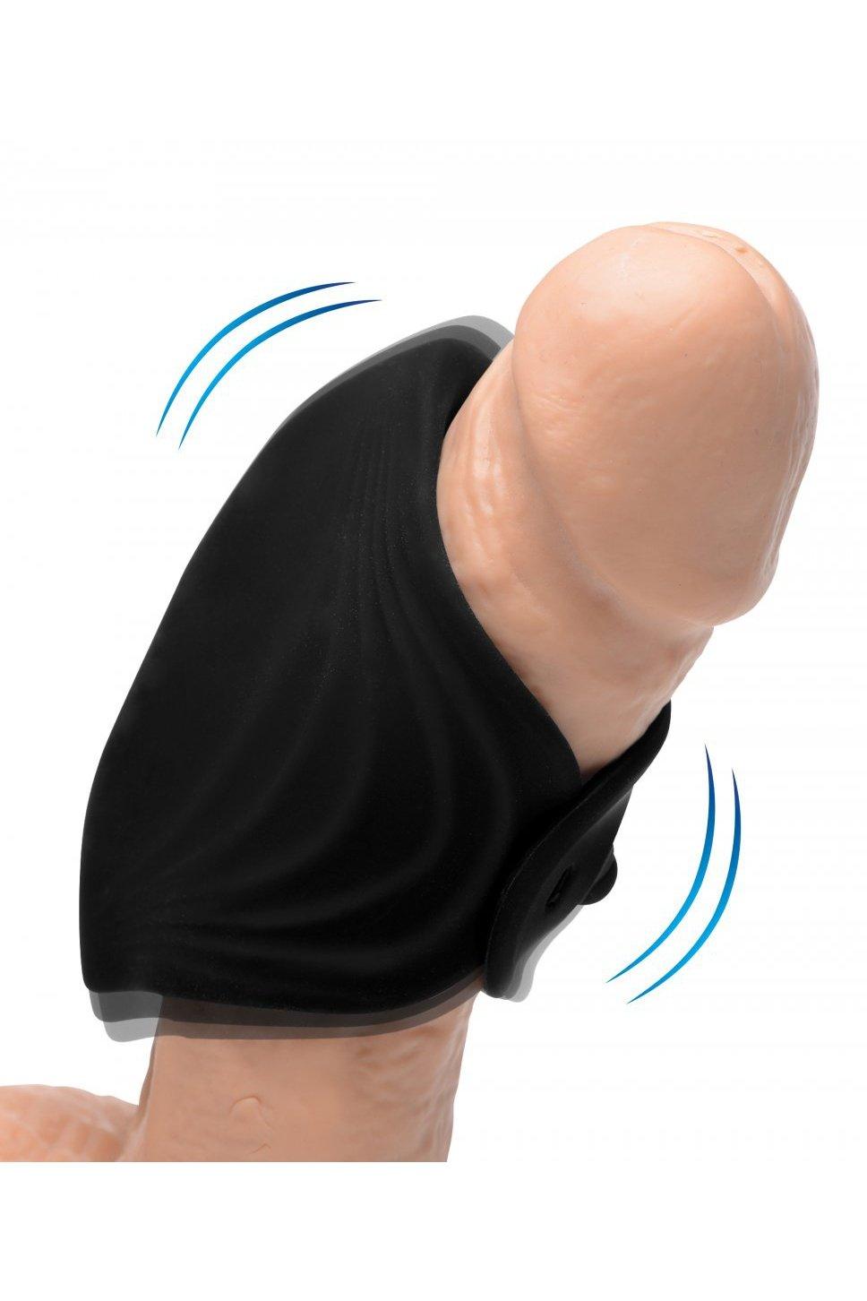 10X Pleasure Stroke Vibrating Silicone Penis Sleeve - Sex On the Go