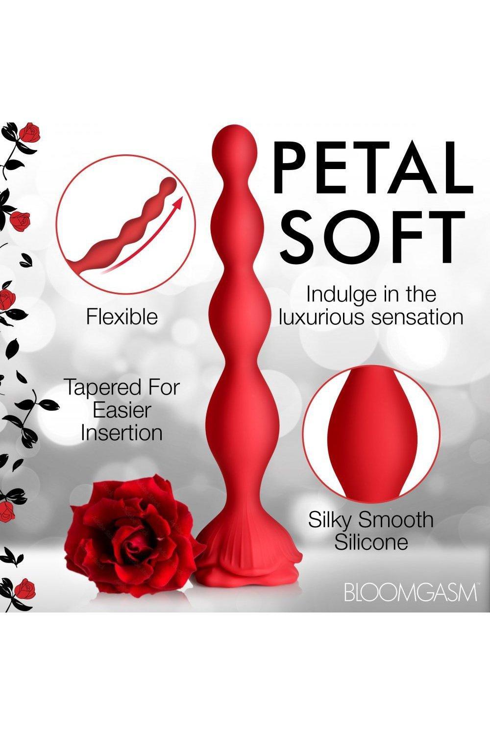 9X Beaded Bloom Silicone Rose Vibrator - Sex On the Go