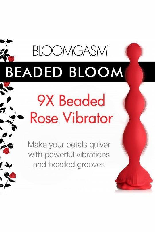 9X Beaded Bloom Silicone Rose Vibrator - Sex On the Go