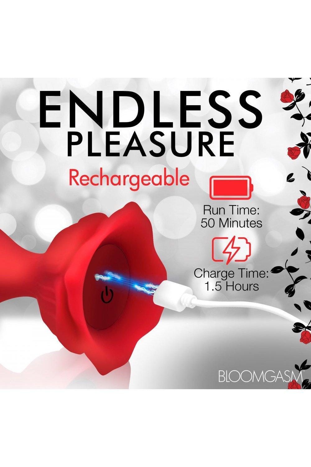 9X Beaded Bloom Silicone Rose Vibrator - Sex On the Go