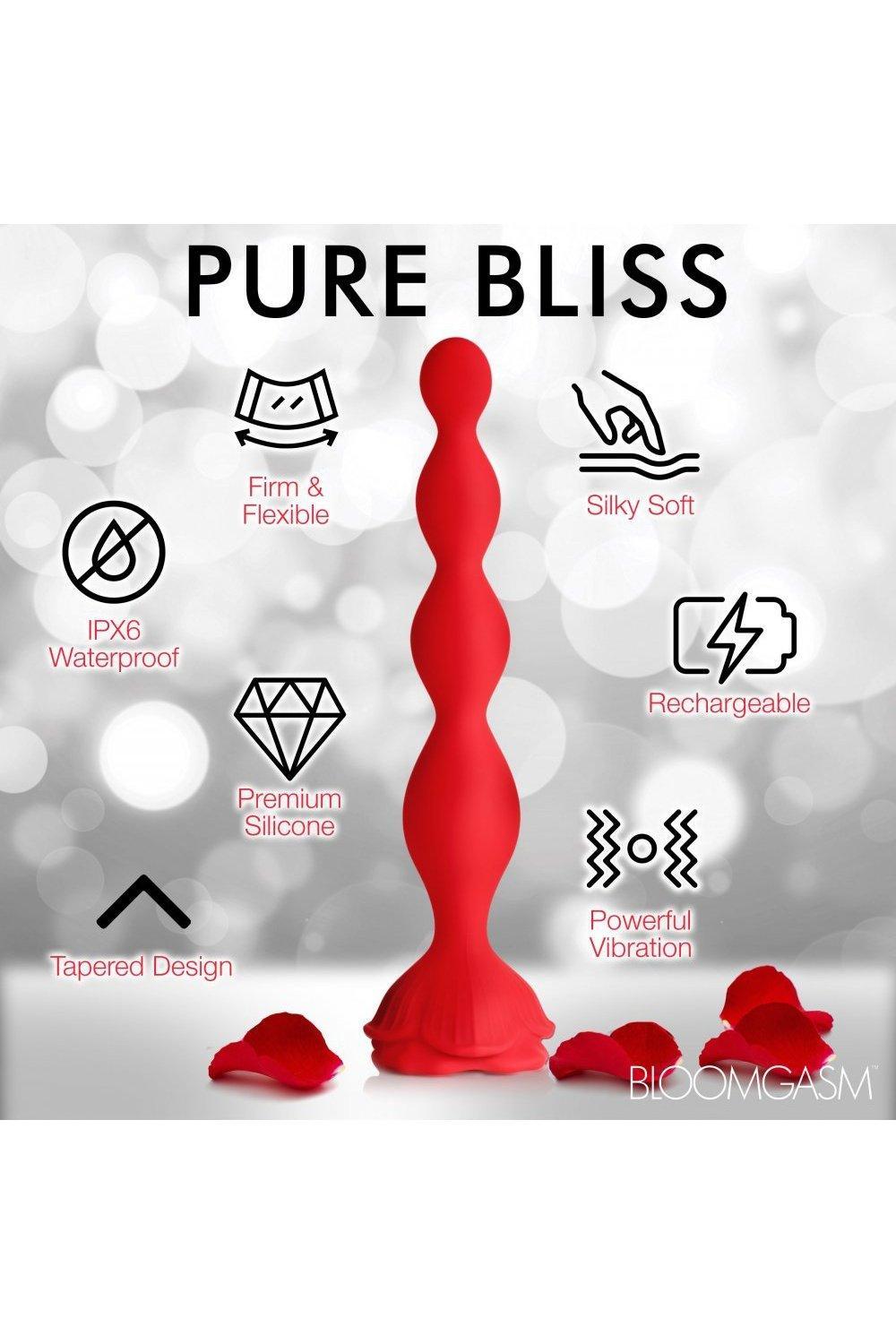 9X Beaded Bloom Silicone Rose Vibrator - Sex On the Go