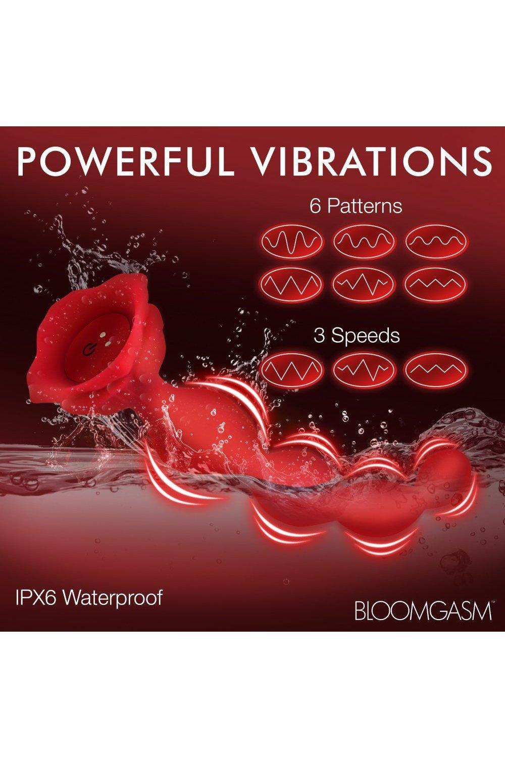 9X Beaded Bloom Silicone Rose Vibrator - Sex On the Go