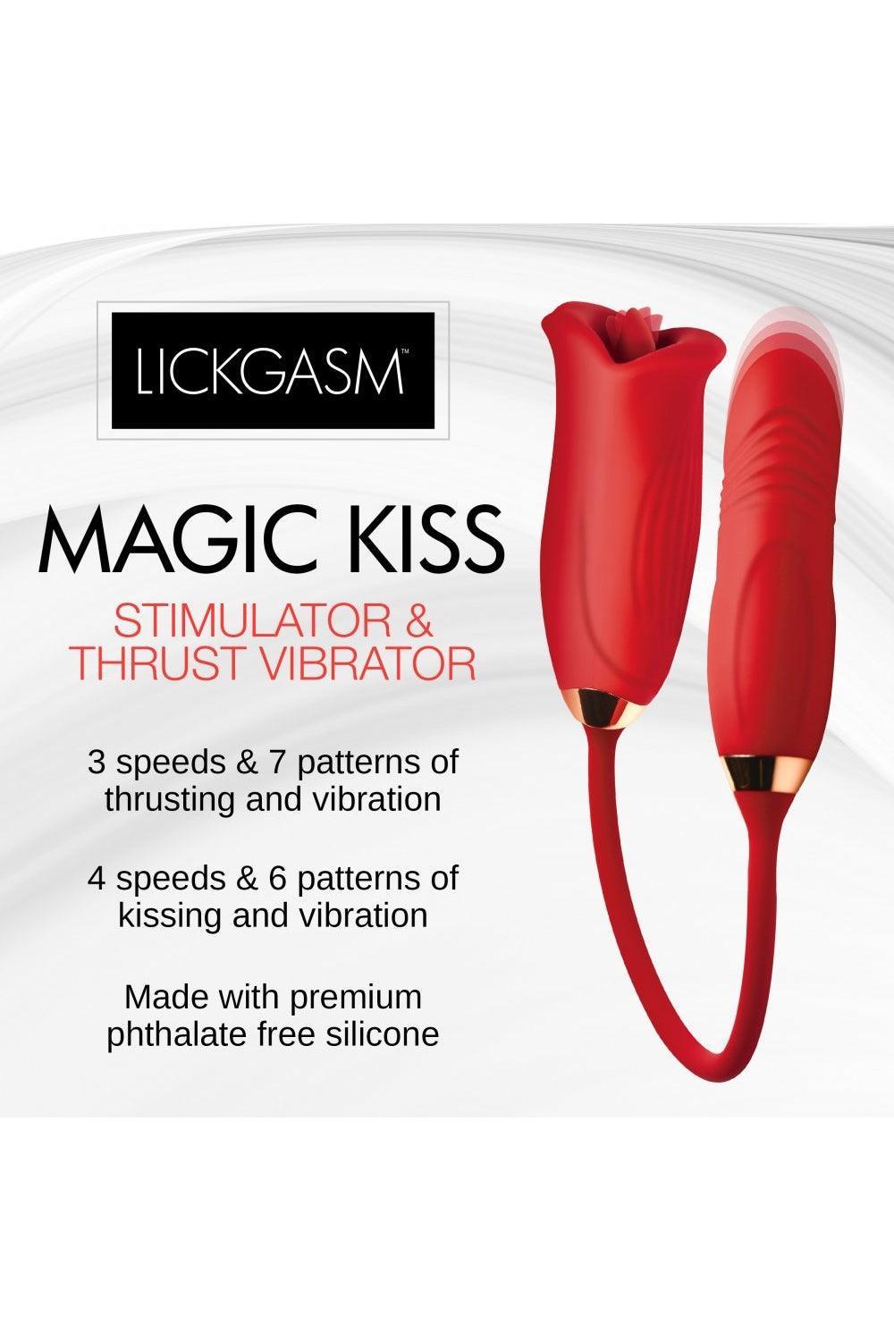 Magic Kiss Clitoral Stimulator with Thrusting Vibrator - Sex On the Go