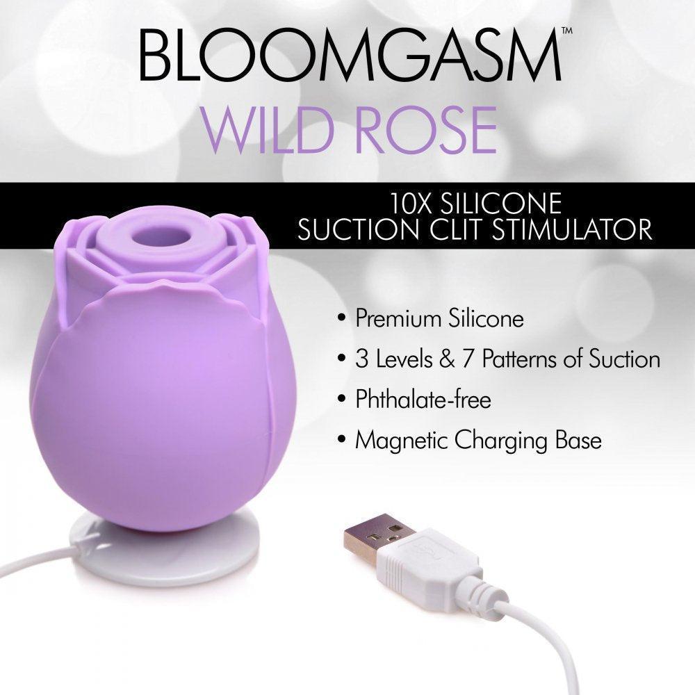 Bloomgasm Wild Rose 10X Suction Clit Stimulator - Purple or Pink - Sex On the Go