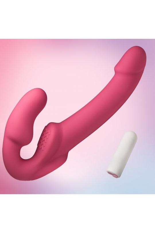 Candy Crush - Pink Vibrating Strapless Strap-On - Sex On the Go