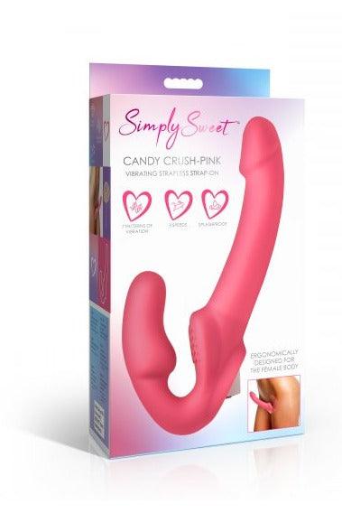 Candy Crush - Pink Vibrating Strapless Strap-On - Sex On the Go