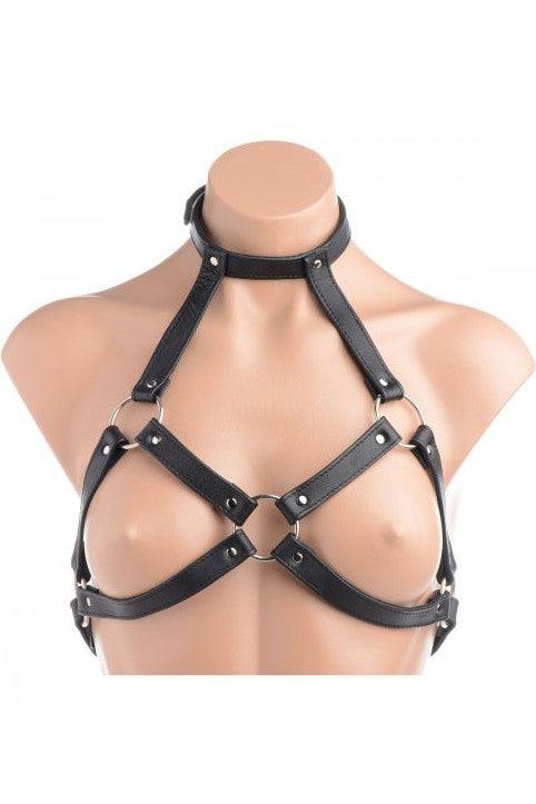 Leather Harness Bra - Sex On the Go