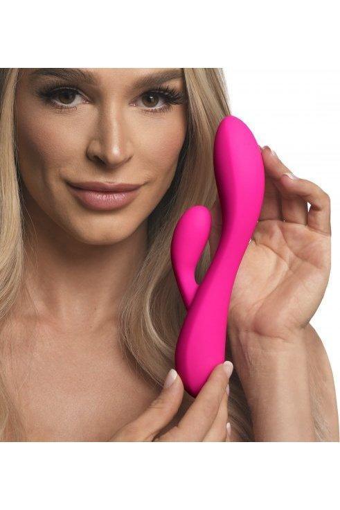 10X Flexible Silicone Rabbit Vibrator - Purple or Pink - Sex On the Go