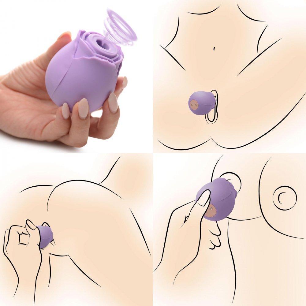 Bloomgasm Wild Rose 10X Suction Clit Stimulator - Purple or Pink - Sex On the Go