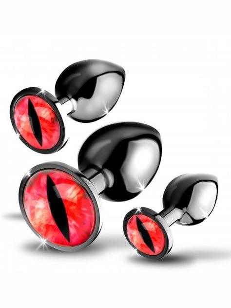 Sinister Eyes Red Eye Metal Butt Plug Set - Sex On the Go