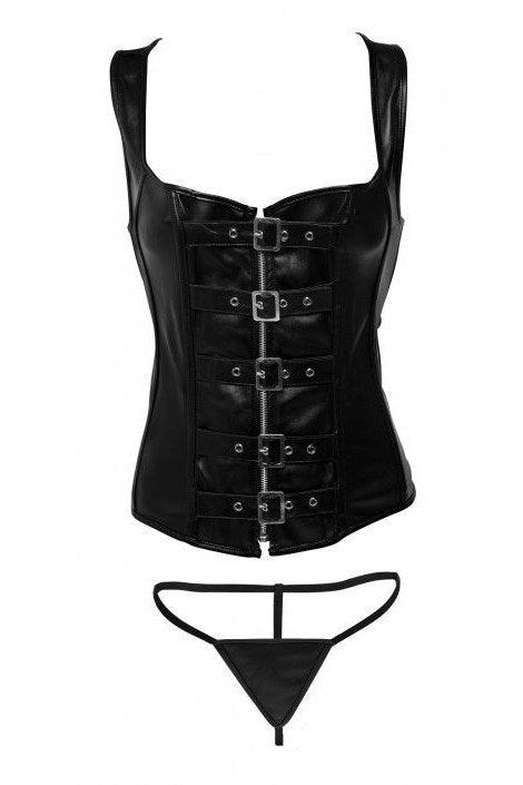 Lace-up Corset and Thong - Large - Sex On the Go