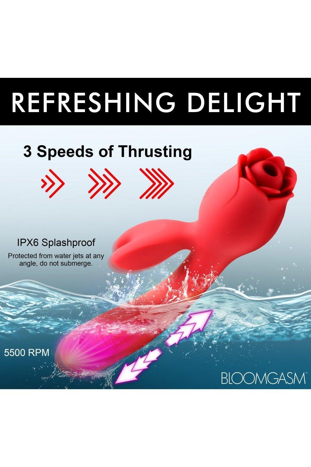 Blooming Bunny Sucking and Thrusting Silicone Rabbit Vibrator - Sex On the Go