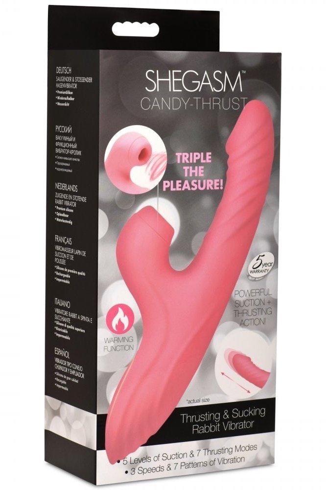 Candy-Thrust Silicone Thrusting and Sucking Rabbit Vibrator - Sex On the Go