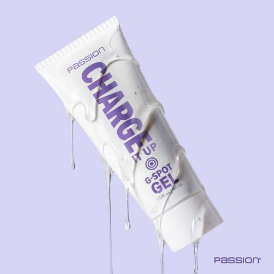 G-Spot gel packaging with 'Passion' branding on a light purple background