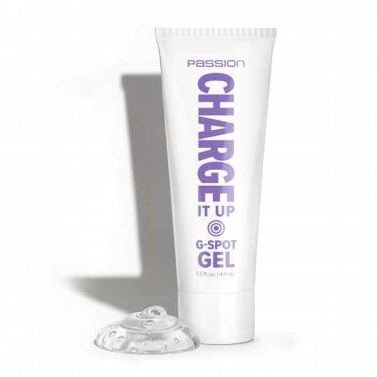 G-spot gel tube with 'Passion' branding on a white background