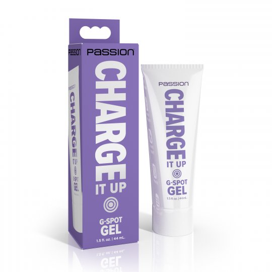G-spot gel packaging with purple box and white tube on a white background