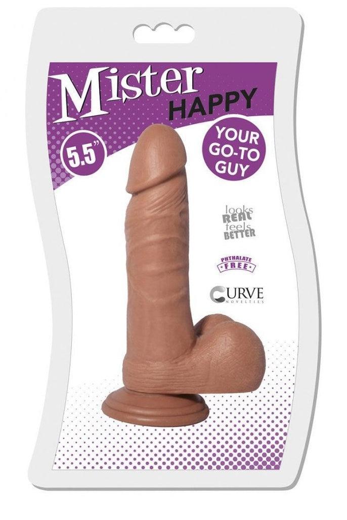 Mister Happy 5.5 Inch Dildo with Balls - Tan - Sex On the Go