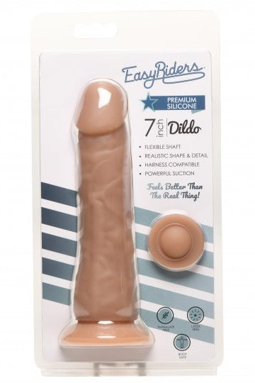 Easy Riders 7 Inch Silicone Dildo - Medium or Dark